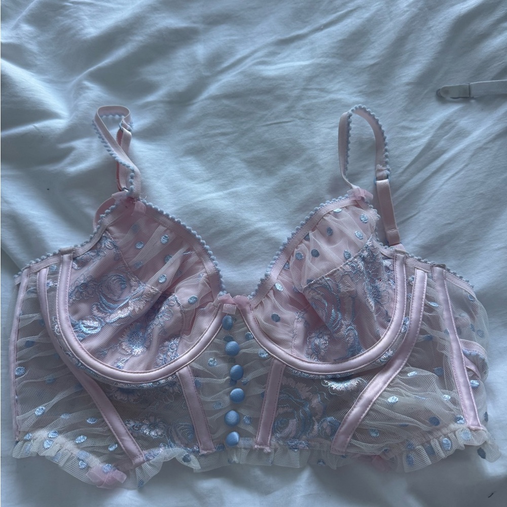 Elegant Pink Lace Bralette
